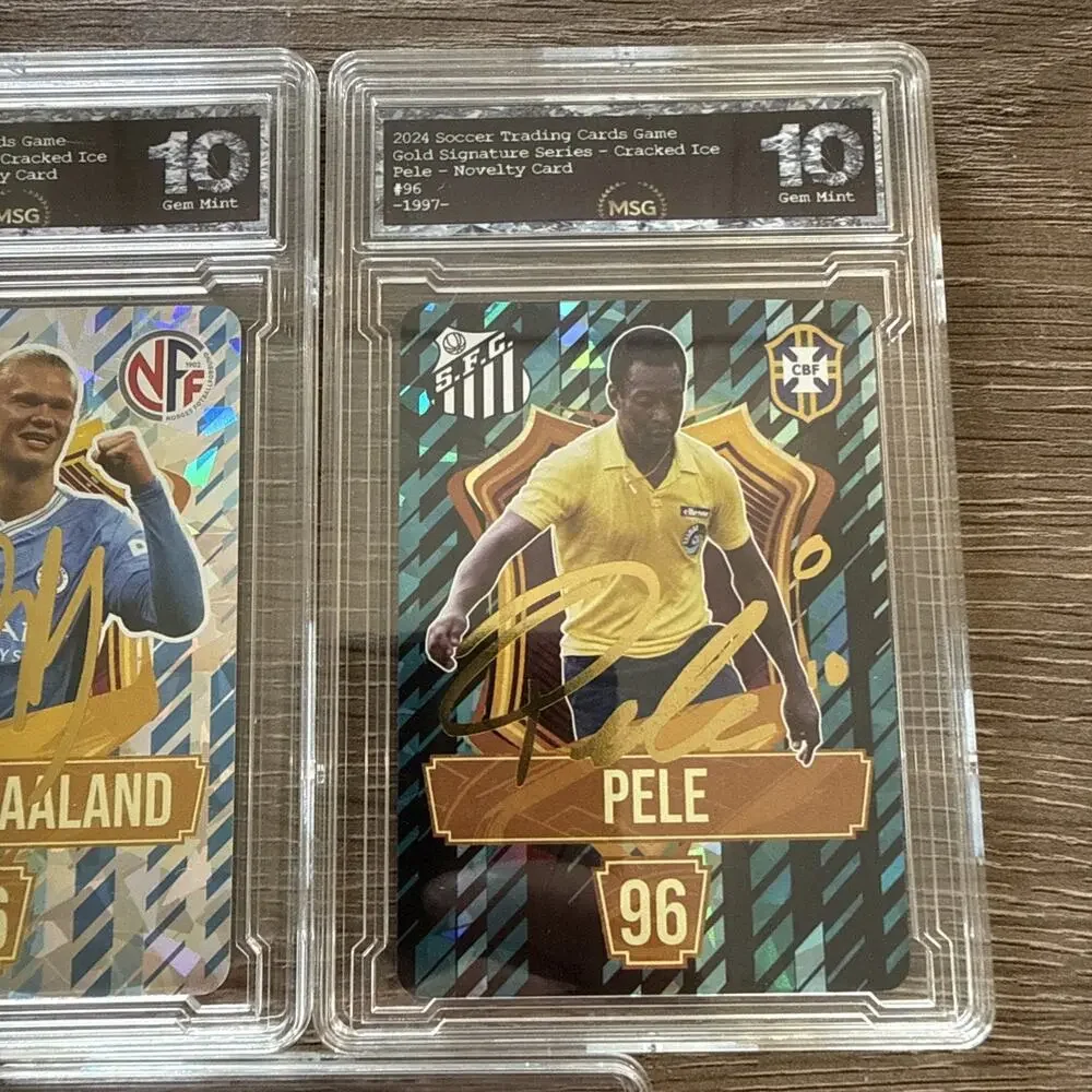 Graded 10 - Erling Haaland, Pele & Kylian Mbappe 2024 Soccer Trading Cards